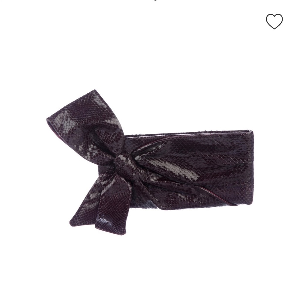 Valentino Garavani Python Bow Clutch